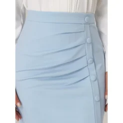 Hobemty Women's Pencil Skirt High Waist Pleated Front Work Midi Skirts -Trendy Women GUEST fc3cc4eb a826 446c b316 afe0c2b046dc