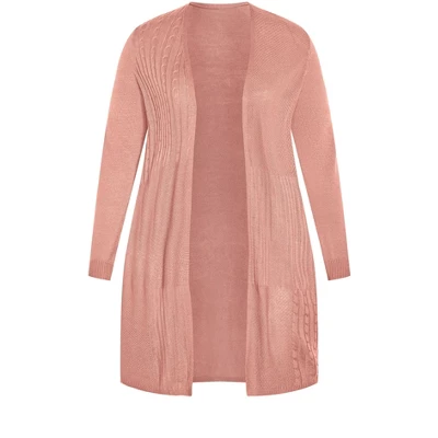 Women's Plus Size Meadows Mews Cardigan - Dusty Rose | AVENUE 2 Women's Plus Size Meadows Mews Cardigan - Dusty Rose | AVENUE - Image 2